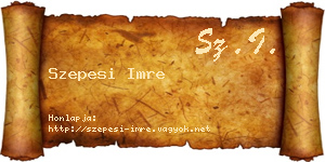 Szepesi Imre névjegykártya